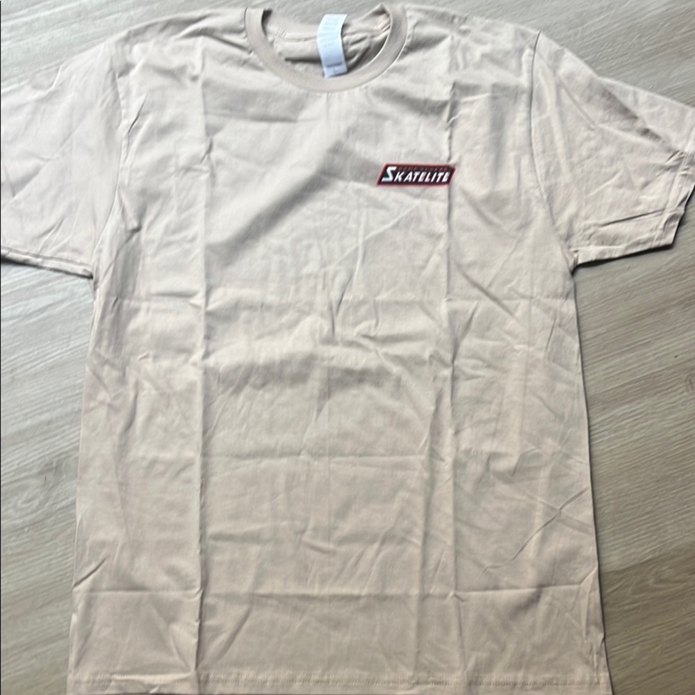 Cream Short Sleeve Tee with Chest Logo